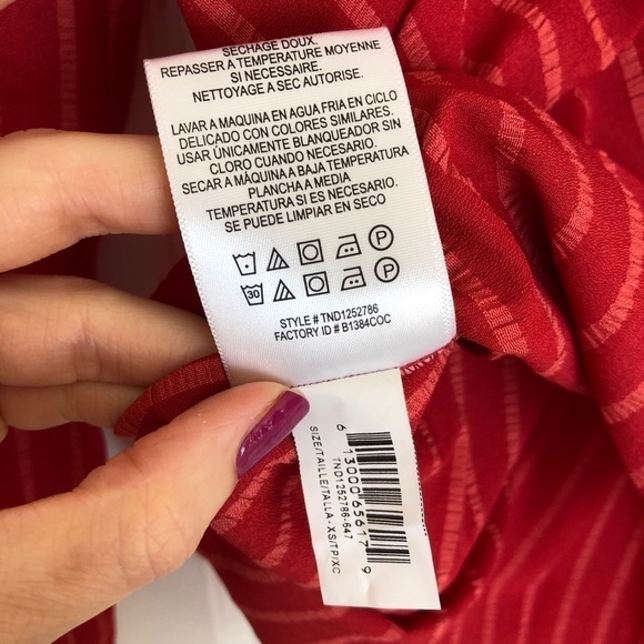 New BCBGMaxAzria Striped High-Low Faux Wrap Top - Picture 8 of 13